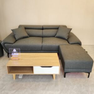Sofa văng da CN Hàn màu xám mã S012312