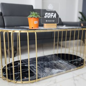 Bàn trà - Bàn sofa khung sắt mặt kính B061607