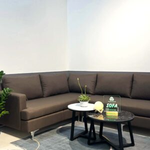 Sofa góc vải nỉ màu nâu sẫm S210104