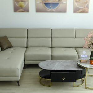Sofa góc phải da CN Hàn mã S013008