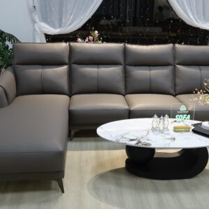 Sofa Góc Phải Màu Nâu Cà Phê Da Chống Mực