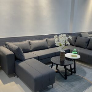 Sofa góc vải nỉ màu xám S170104