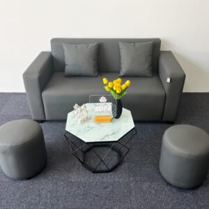 Sofa văng da màu xám mã S053110