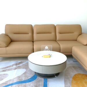 Sofa văng da Microfiber màu be mã S030104