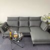 Sofa góc trái chữ L bọc da màu xám S03181