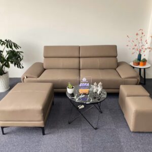 Sofa văng da CN Hàn màu be mã S061810