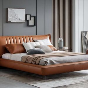 Giường ngủ bọc da tẩy mực bút bi G391