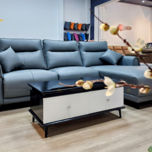 Sofa chỉnh điện màu xám dòng da chống trầy