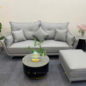 Sofa Văng 2 Chỗ Ngồi Da Tẩy Mực Xám Nhạt | Thạnh Phú Mỹ