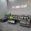 Sofa Góc Tích Hợp Khay Ly Màu Xám Đậm Tại Buôn Ma Thuột