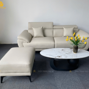 Sofa Văng Da Ultra Microfiber Màu Trắng Hiện Đại